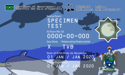 الجزء الأمامي من بطاقة الإقامة الدائمة